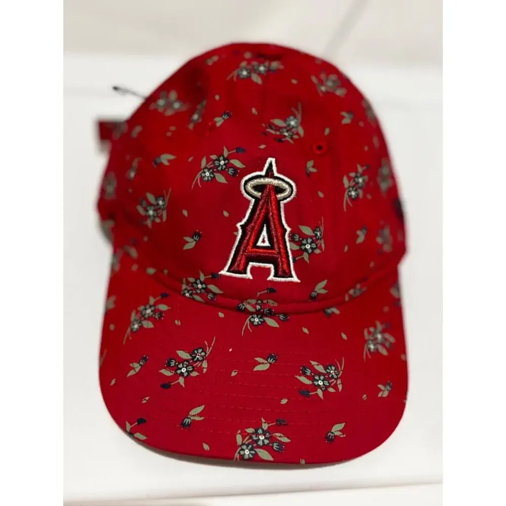 Los Angeles Anaheim Angels Hat- New- Red- floral youth -Adjustable- 9TWENTY